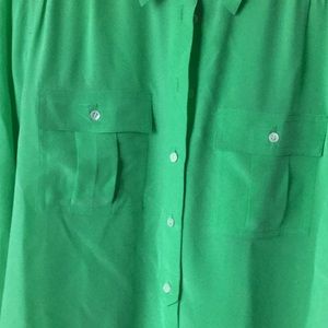 J. Crew Tops - 100% silk lime green button down J. Crew Tops - 100% silk lime green button down